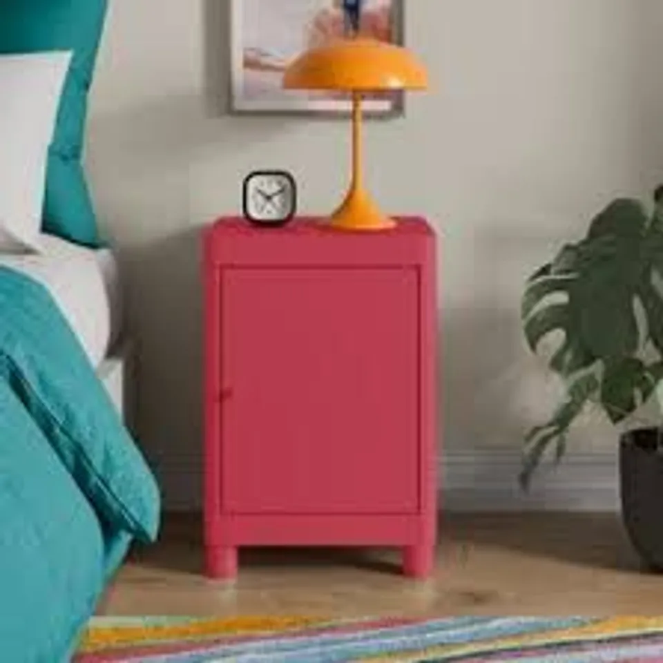 BOXED HALLIE BEDSIDE TABLE - RHUBARB (1 BOX)