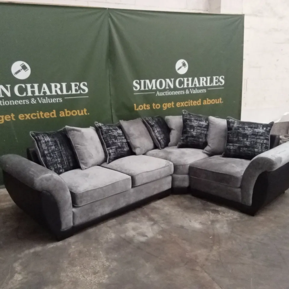 LANA FABRIC AND FAUX LEATHER RIGHT HAND CORNER GROUP RRP £1109