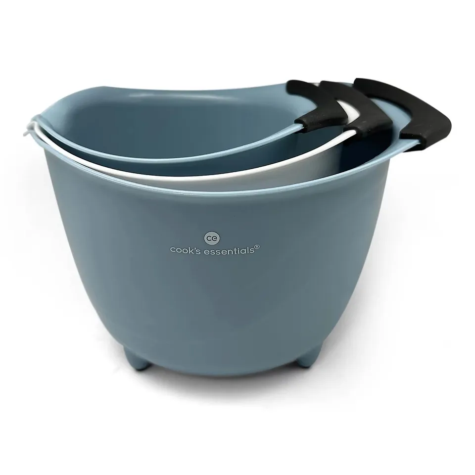 COOK'S ESSENTIALS NESTABLE MEASURE STRAIN AND MIX SET - SKY BLUE
