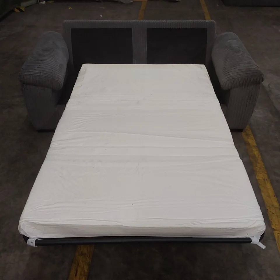 QUALITY DESIGNER AMALFI STANDARD BACK FABRIC 2 SEATER SOFA BED - CHARCOAL