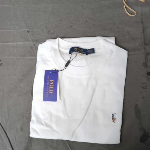 POLO RALPH LAUREN WHITE POLO SHIRT – POLO PONY LOGO UK M