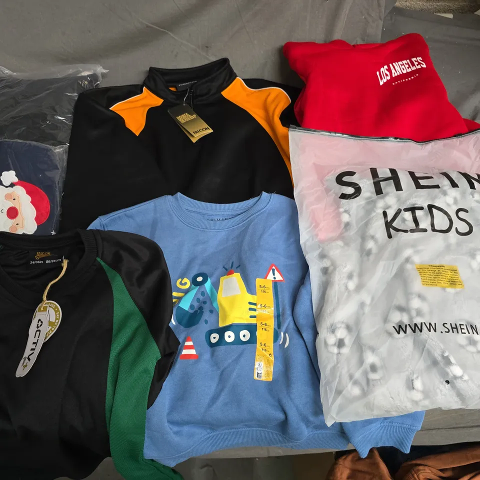 LARGE QUANTITY OF ASSORTED KIDS CLOTHING ITEMS TO INCLUDE NEXT, FALCON AND SHEIN