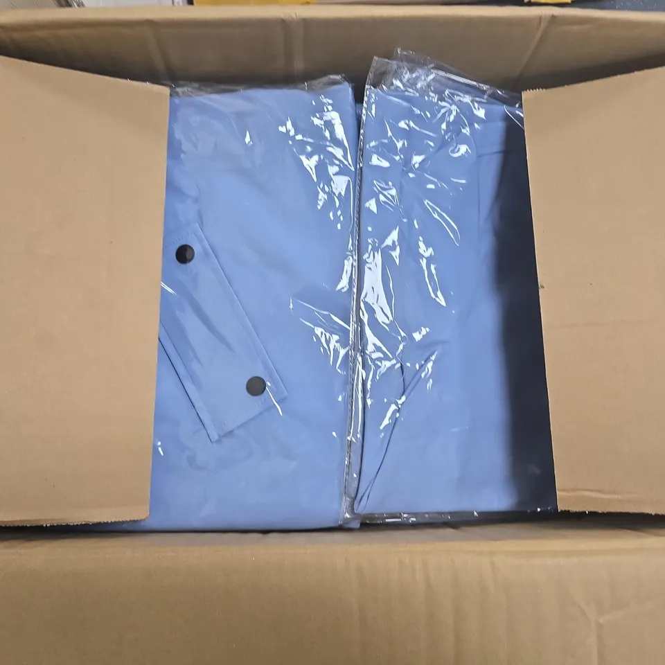BOX OF APPROXIMATELY 20 LA MAREY BLUE COATS SIZE LARGE 