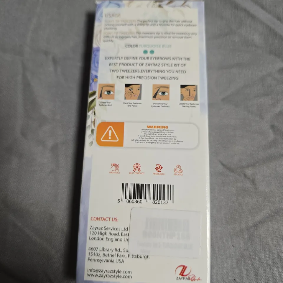 APPROXIMATELY 13 ZAYRAZ STYLE SET OF TWO TWEEZERS – SLANT-TIP & POINT-TIP 