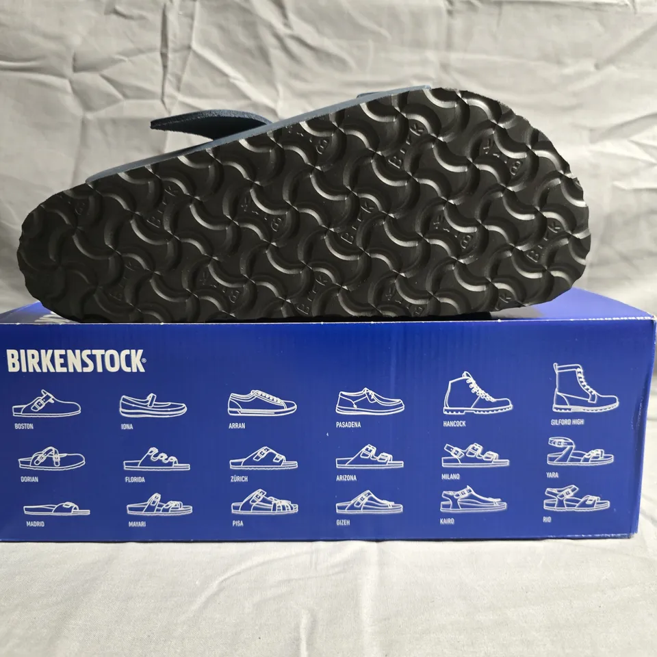 BOXED PAIR OF BIRKENSTOCK ARIZONA BS SANDALS IN DEEP NAVY SIZE UK 4.5