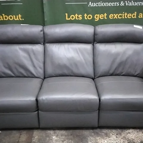 QUALITY ITALIAN DESIGNER ADRIANO POWER RECLINER LARGE SOFA IN CLAY GREY LEATHER