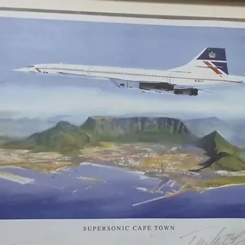 CONCORDE SUPERSONIC CAPE TOWN PRINT – FRAMED, LIMITED EDITION OF 4,950 SIGNED BY TIMOTHY O'BRIEN