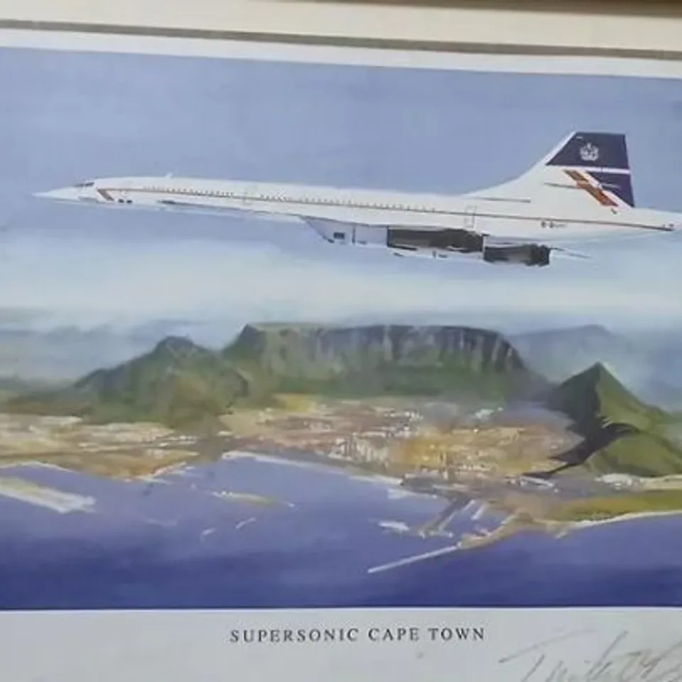 CONCORDE SUPERSONIC CAPE TOWN PRINT – FRAMED, LIMITED EDITION OF 4,950 SIGNED BY TIMOTHY O'BRIEN
