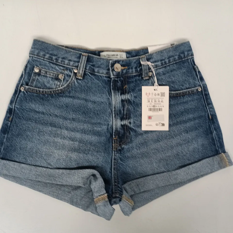 PULL & BEAR DENIM SHORTS IN BLUE SIZE UK 10
