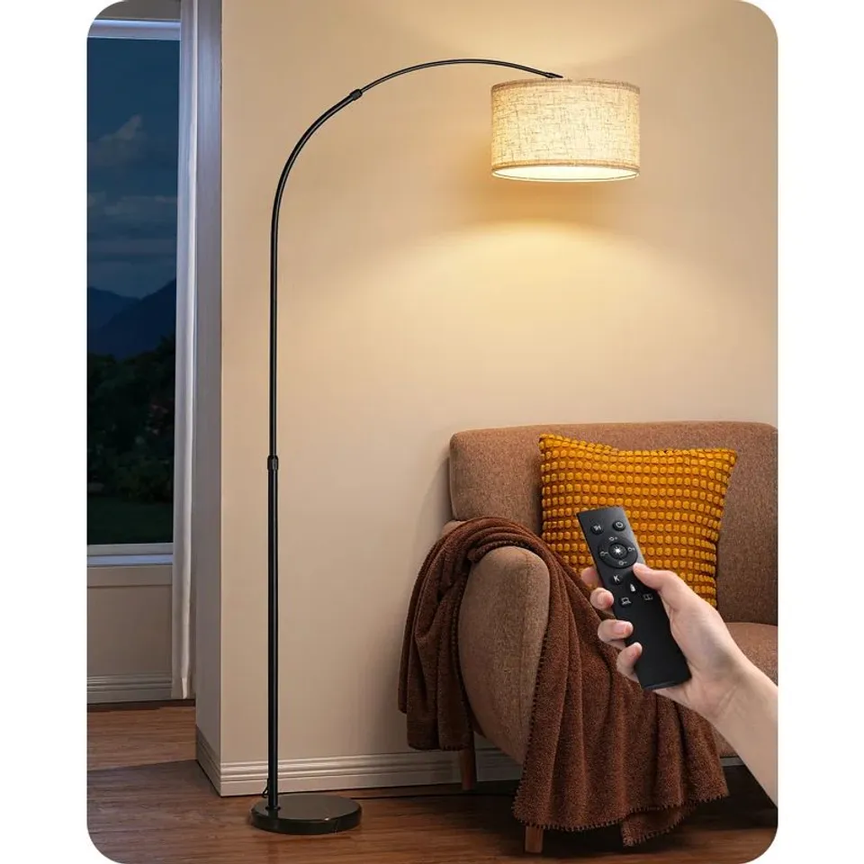 BOXED 176cm POLISHED ARCHED FLOOR LAMP (1 BOX)