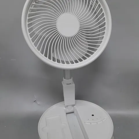 BOXED BELL & HOWELL OSCILLATING FOLDING RECHARGEABLE FAN, WHITE