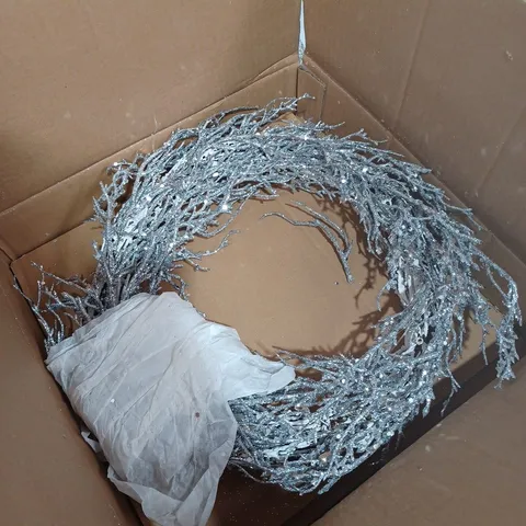 JM BY JULIEN MACDONALD PRE LIT GLITTER SEQUIN WREATH