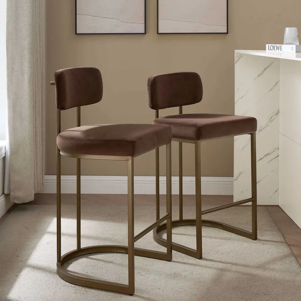BOXED DUSK MOLLIE SET OF 2 BARSTOOLS - CAPPUCCINO (1 BOX)