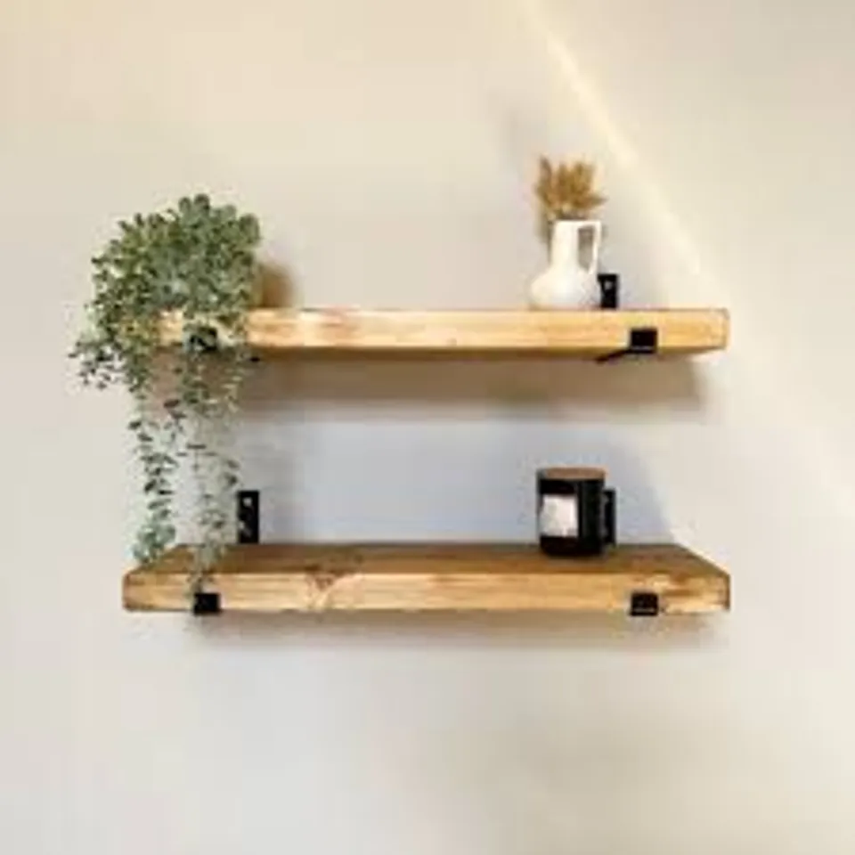BOXED HANDCRAFTED RUSTIC WOODEN SHELVES