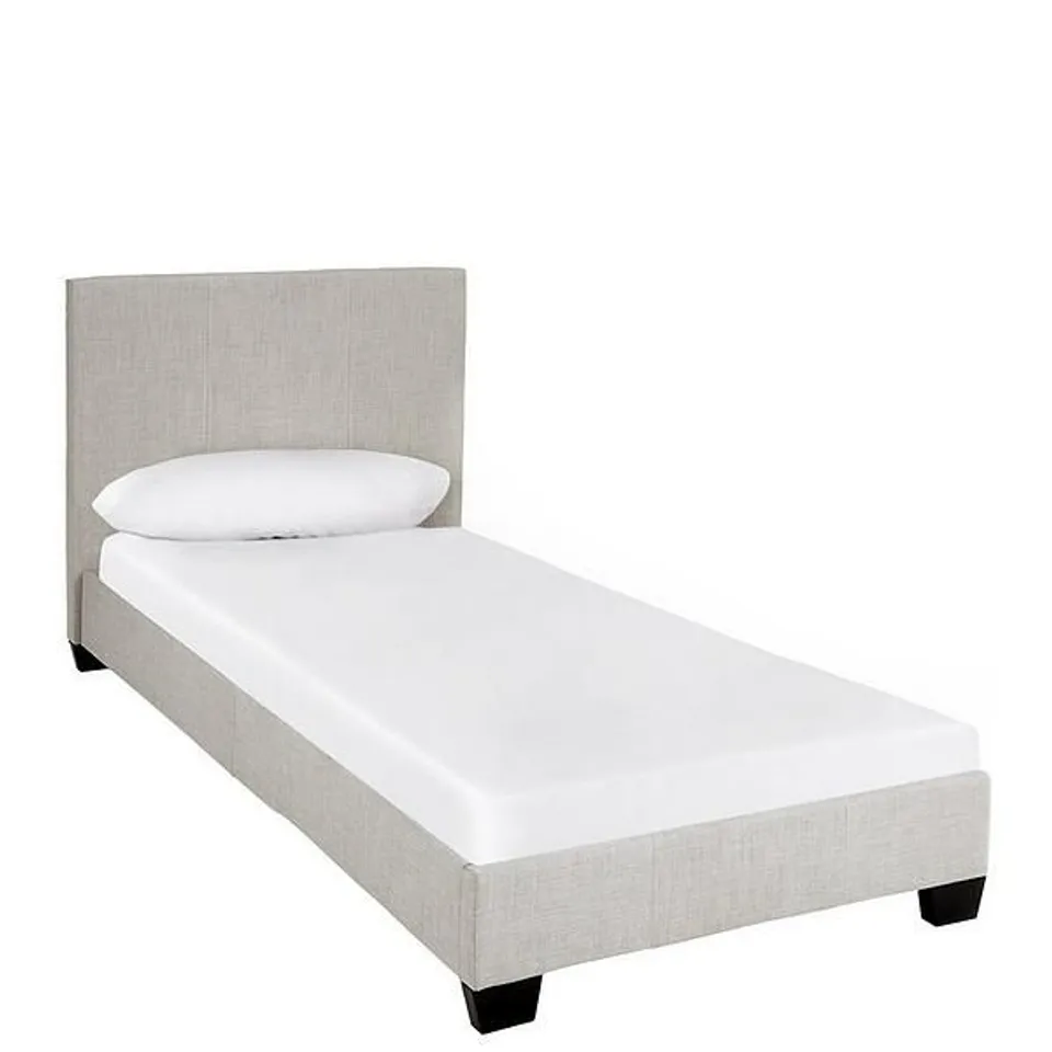 BOXED RILEY FABRIC SINGLE BEDFRAME - DARK GREY (1 BOX) - COLLECTION ONLY