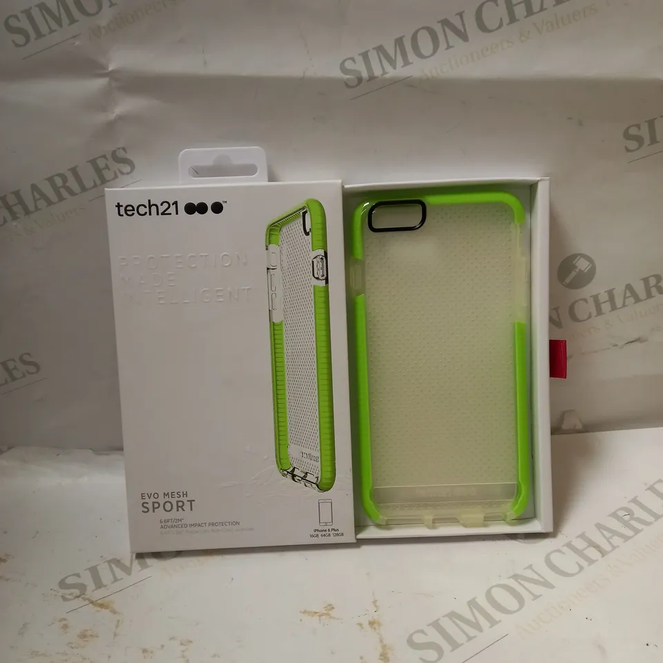 LOT OF APPROX 20 TECH21 EVO MESH SPORT IPHONE 6 PLUS CASES - CLEAR/LIME GREEN
