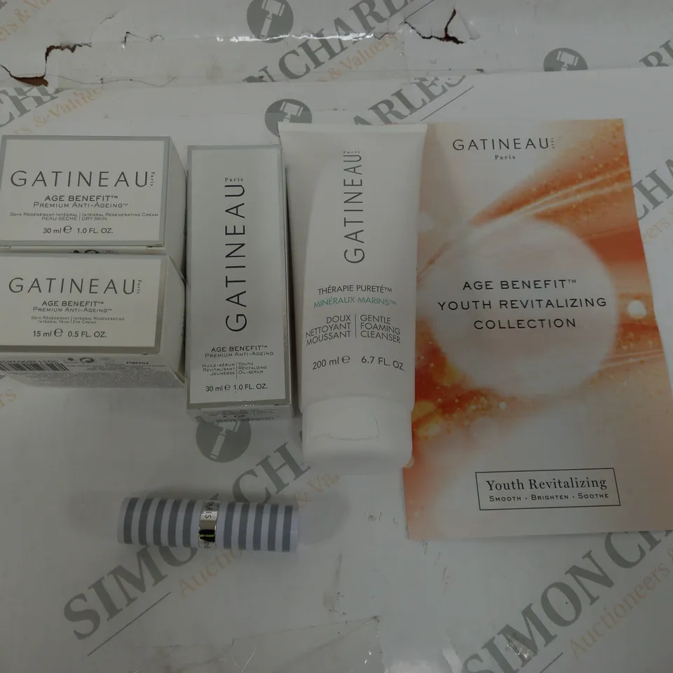 LOT OF 5 GATINEAU AGE BENEFIT ITEMS TO INCLUDE EYE CREAM AND OIL SERUM