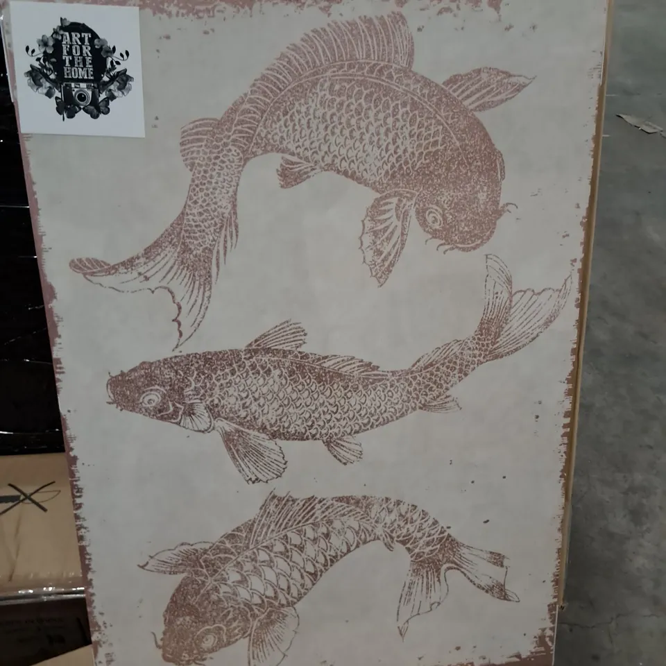 LOT OF 2 KOI THEMED WALL ARTS - 50X70CM