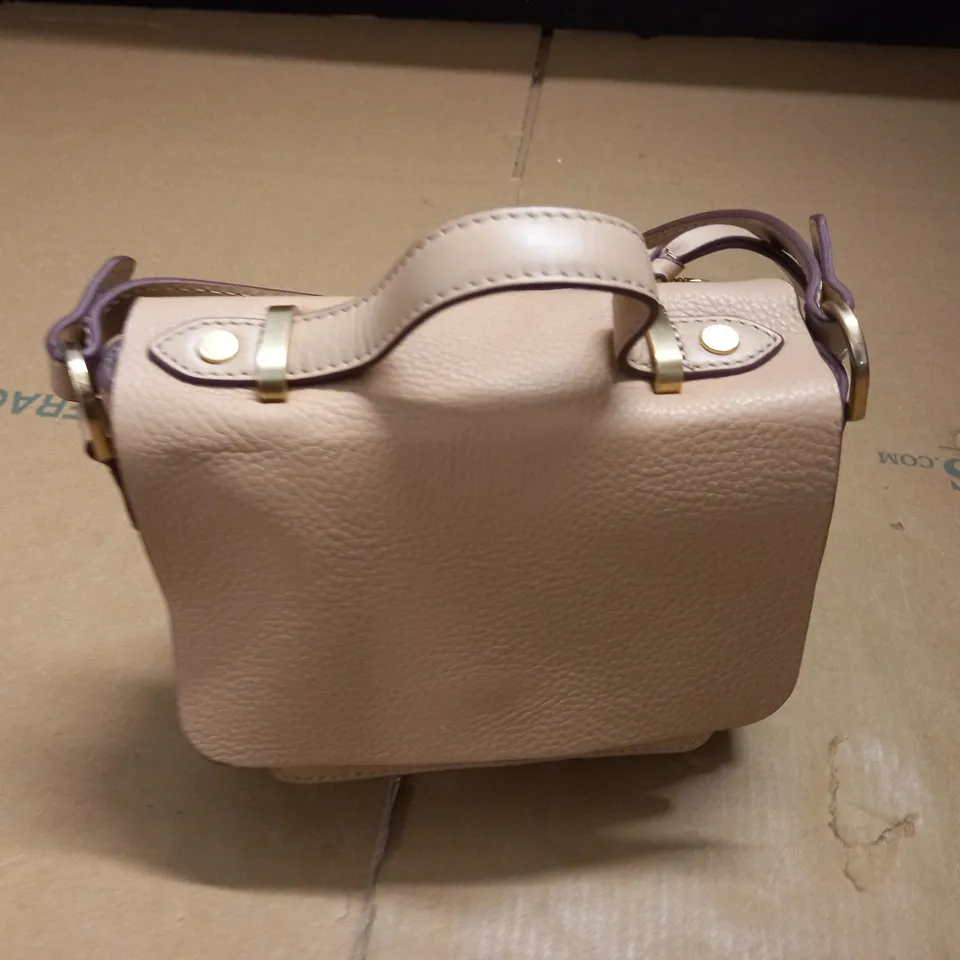 JOHN LEWIS LEATHER LOOK BAG IN NUDE