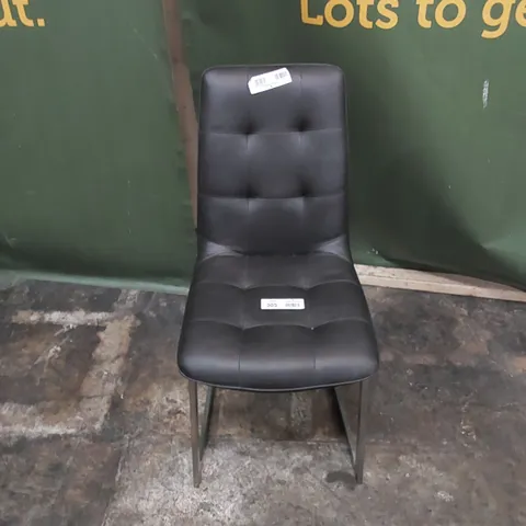 DESIGNER PU BLACK LEATHER DINING CHAIR