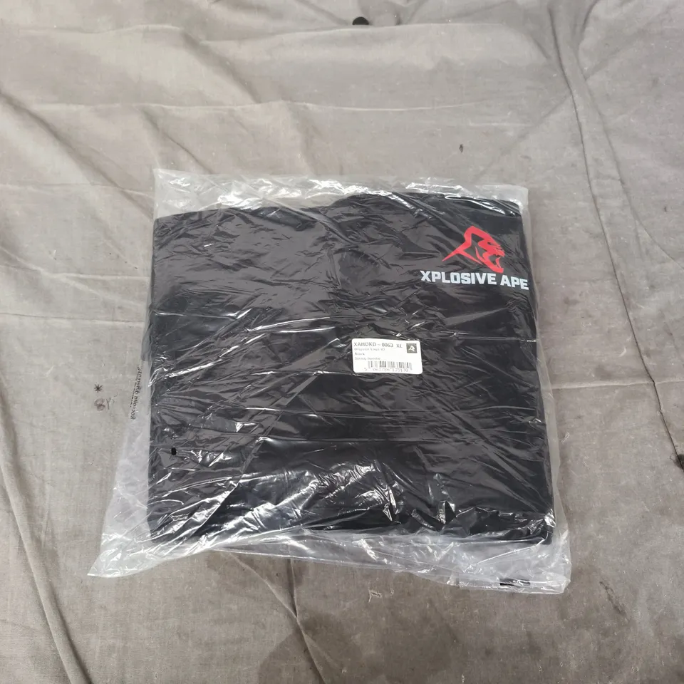 XPLOSIVE APE GYMWEAR - BLACK HOODIE – ORIGINAL LOGO V2, XL, STRING HOODIE