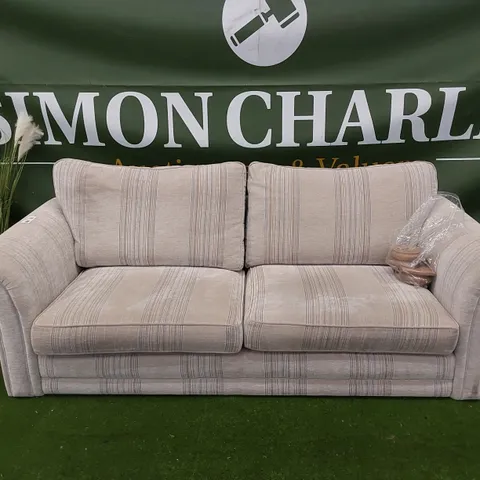 DESIGNER FABRIC UPHOLSTERED TRADITIONAL 3-SEATER SOFA