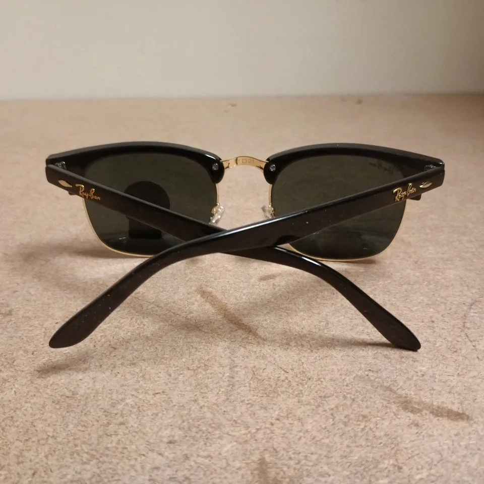 RAY-BAN RB3016 SUNGLASSES – BLACK FRAME, GOLD BRIDGE, G-15 LENSES (CASE INCLUDED)