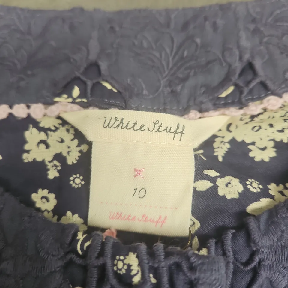 WHITE STUFF NAVY LACE BLOUSE, UK SIZE 10