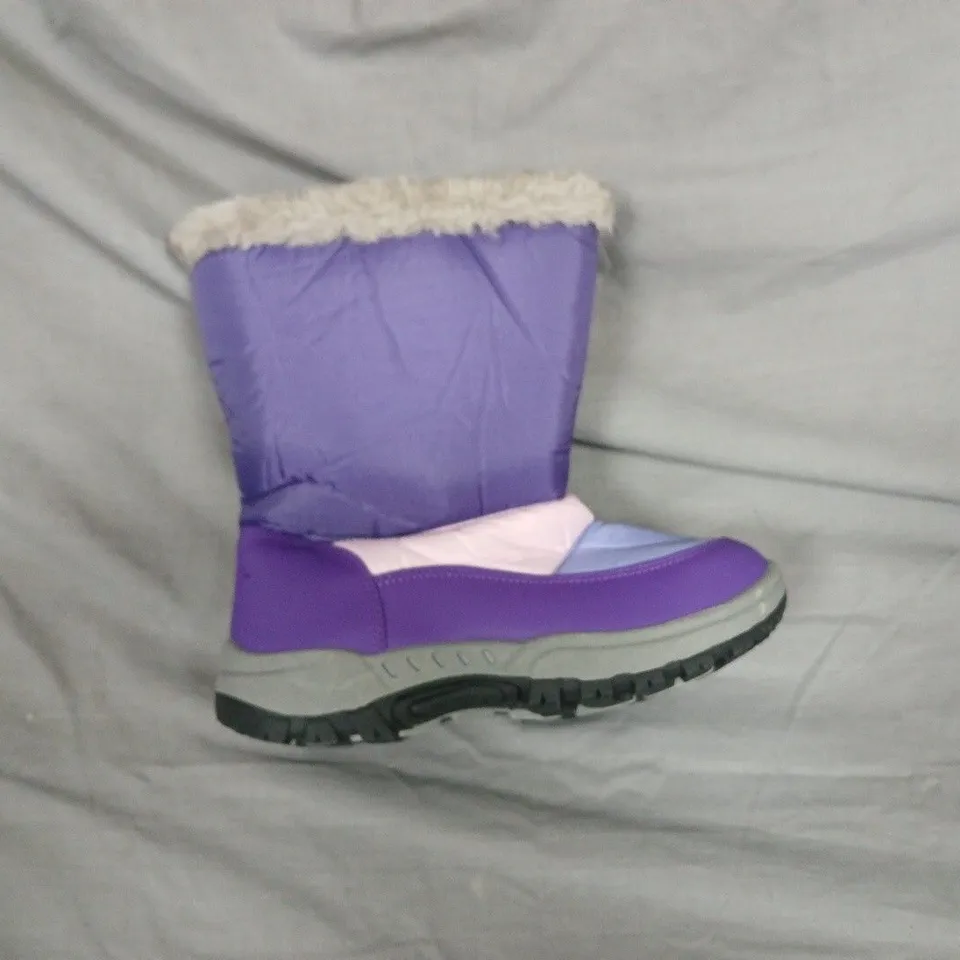 MOUNTAIN WAREHOUSE KIDS' WINTER BOOTS – PURPLE & LILAC WITH FAUX FUR LINING, UK 2