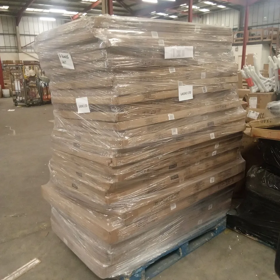 PALLET OF ASSORTED INCOMPLETE BED PARTS AND PIECES , HEADBOARDS ONLY