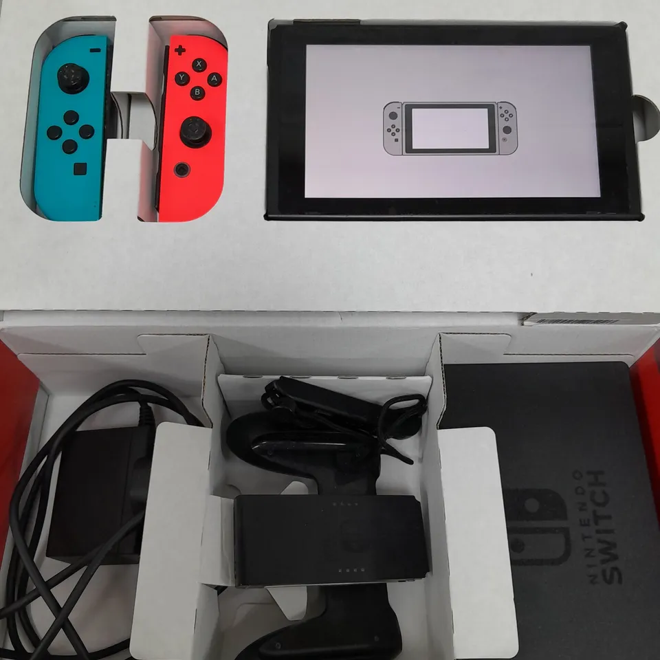 BOXED NINTENDO SWITCH CONSOLE (NEON RED/NEON BLUE)
