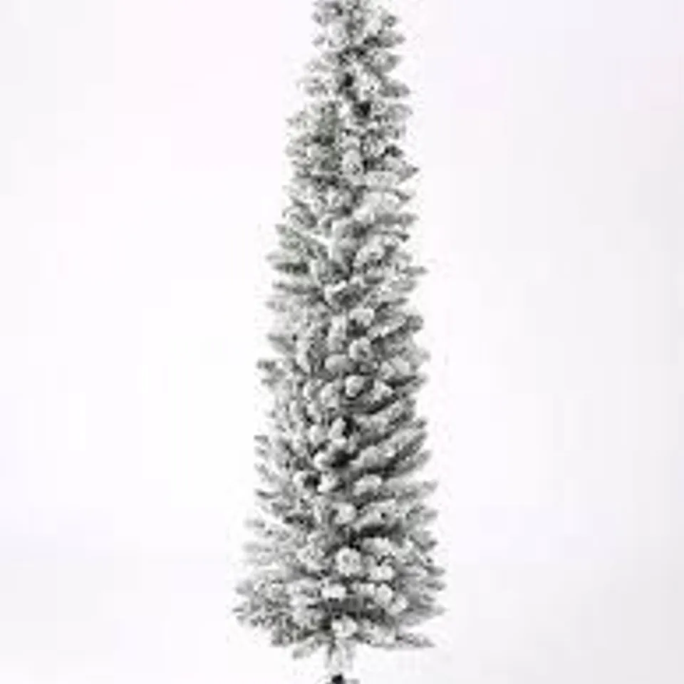 BOXED 6FT FLOCKED EMPEROR PRE LIT PENCIL TREE - COLLECTION ONLY  RRP £79.99