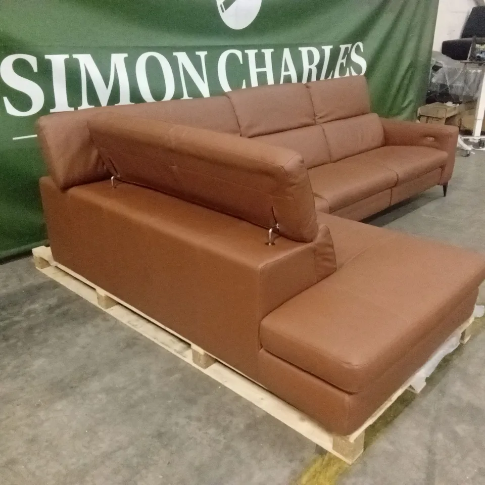 QUALITY DESIGNER ITALIAN MADE EDITH LEATHER ELECTRIC RECLINER CORNER SOFA