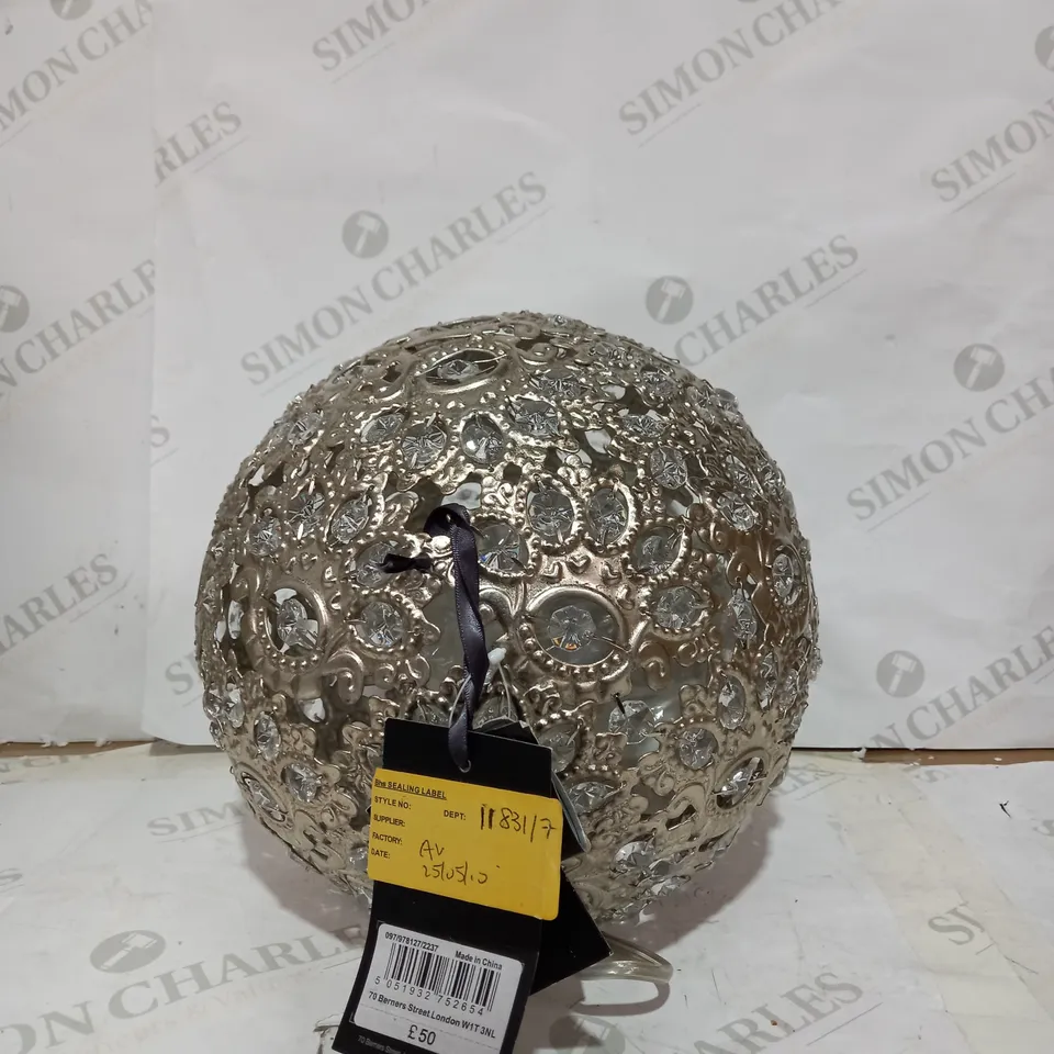 BOXED DESIGNER TABLE LAMP LIGHTSHADE WITH CRYSTAL EFFECT