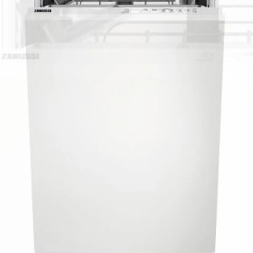 ZANUSSI FULLY INTEGRATED SLIMLINE DISHWASHER - WHITE CONTROL PANEL WITH SLIDING DOOR FIXING KIT - F RATED  Model ZSLN1211 RRP £425