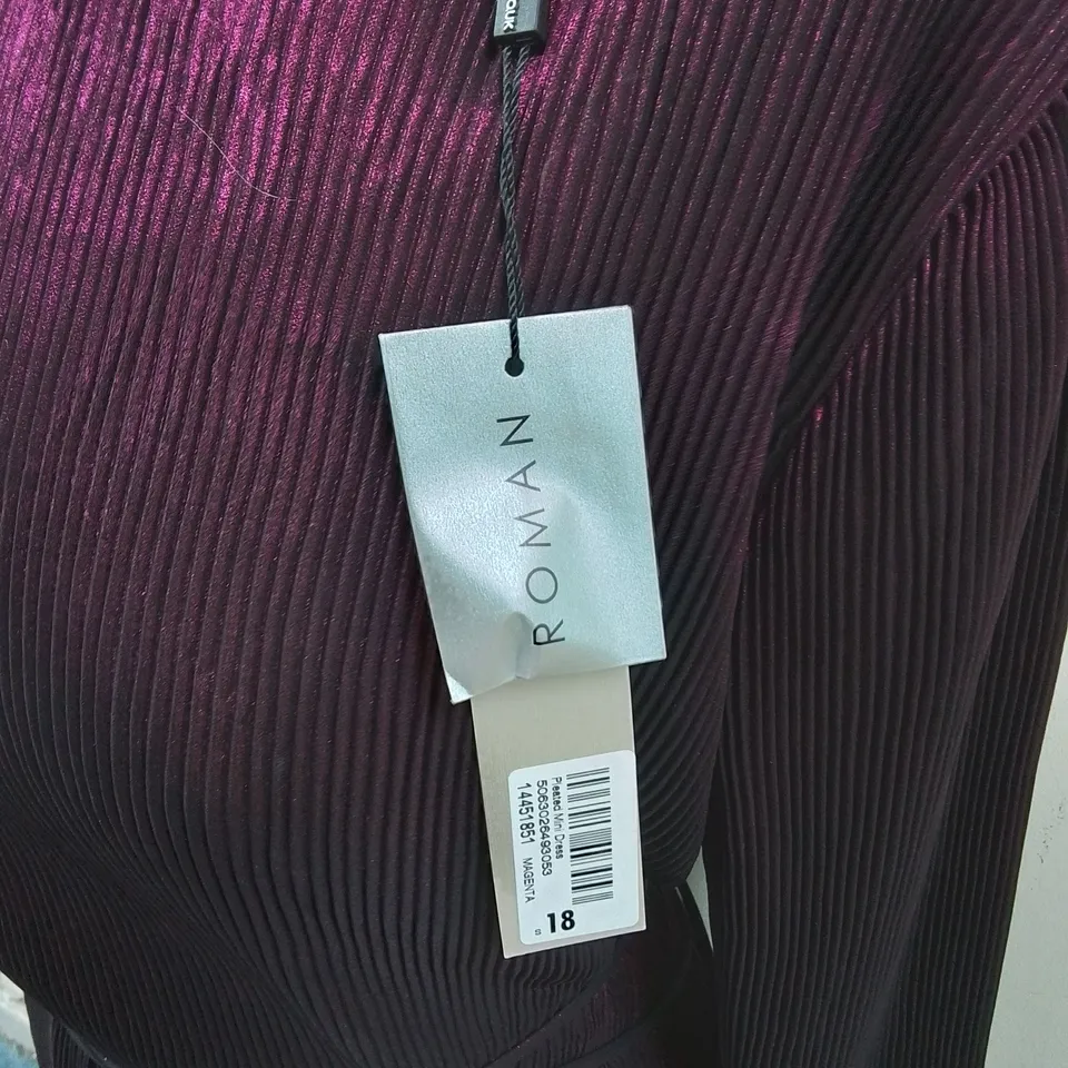 ROMAN PLEATED MINI DRESS IN MAGENTA - 18