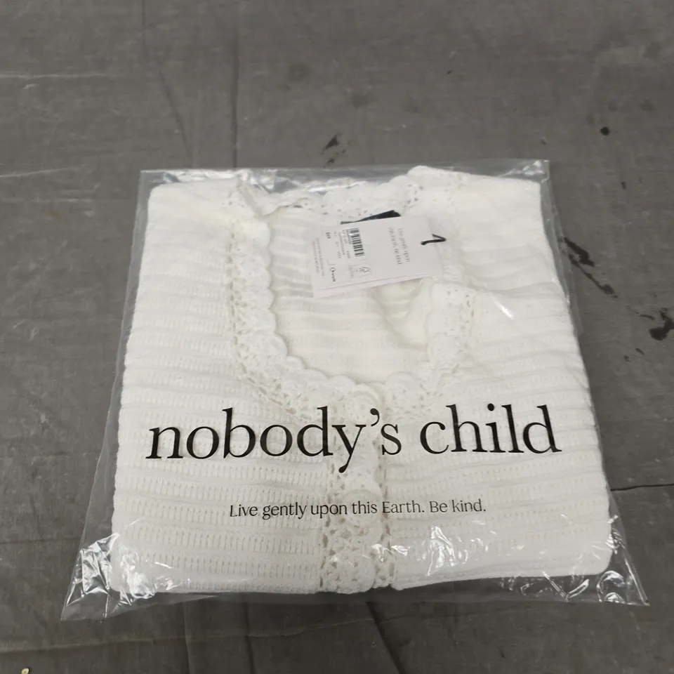 BAGGED NOBODYS CHILD CROCHET KNITTED WAISTCOAT - SIZE SMALL