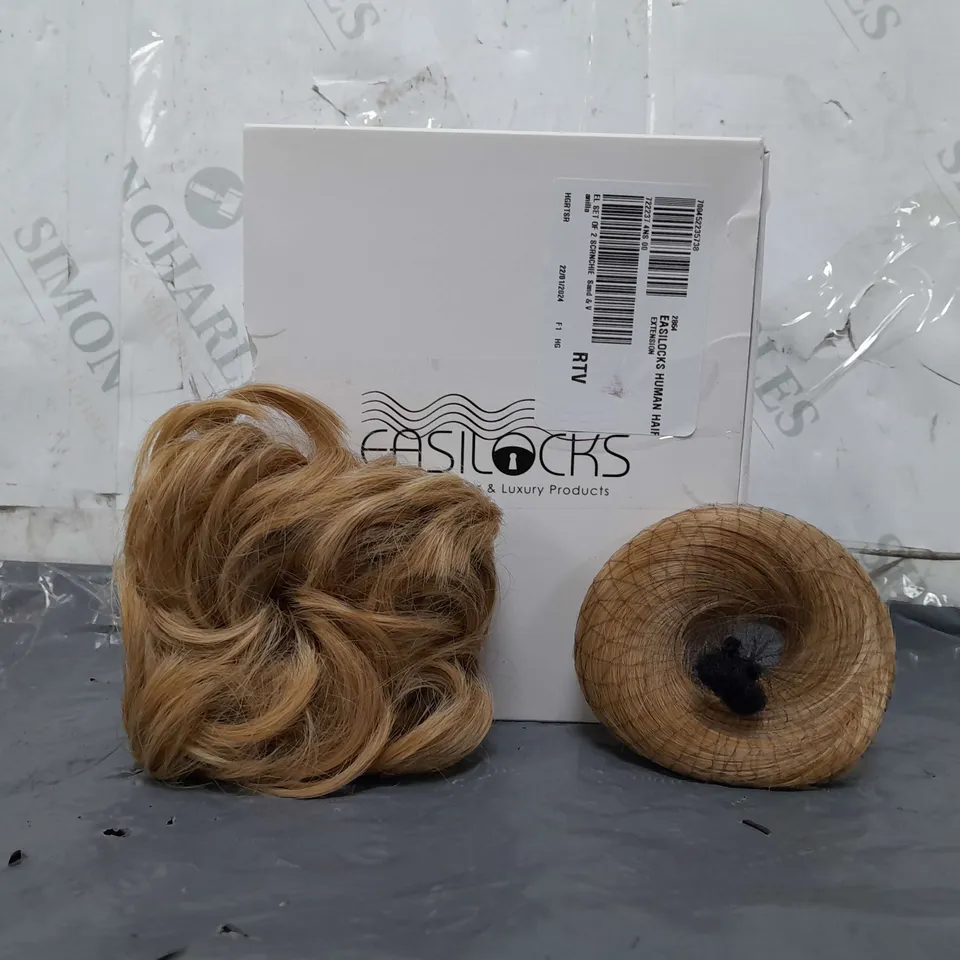 BOX OF APPROXIMATELY 20 ASSORTED HAIR PRODUCTS IN VARIOUS STYLES, COLOURS, AND SIZES