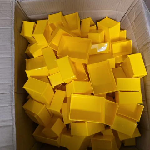 LARGE QUANTITY OF YELLOW PLASTIC STORAGE BOXES IN VARIOUS SIZES - COLLECTION ONLY 