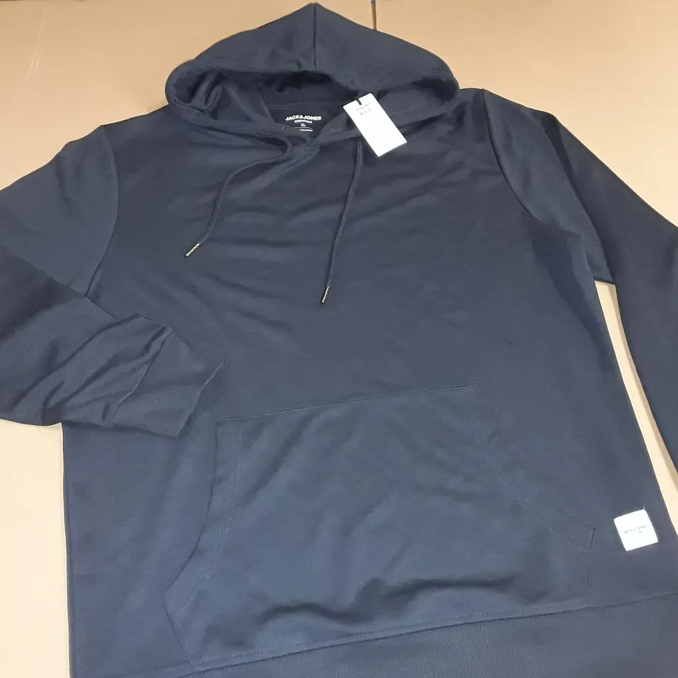 JACK & JONES ESSENTIALS NAVY HOODIE - XL