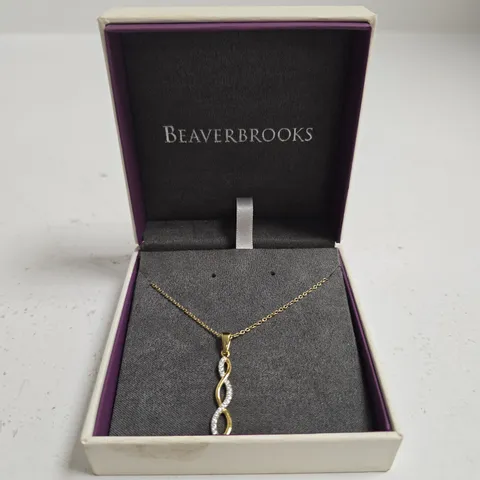BEAVERBROOKS TWO-TONE INFINITY PENDANT NECKLACE – BOXED