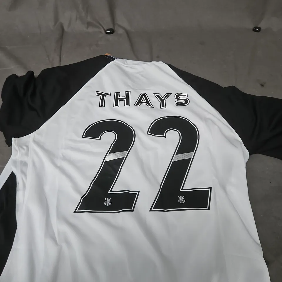 NIKE CORINTHIANS PAULISTA MEN'S PERSONALISED FOOTBALL SHIRT – WHITE/BLACK, XL