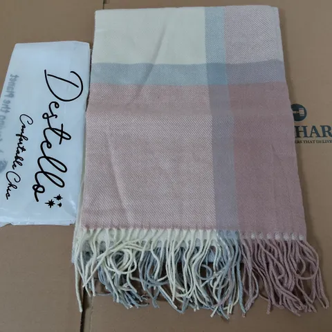 LOT OF 5 BRAND NEW DESTELLO PASTEL CHECK SCARFS