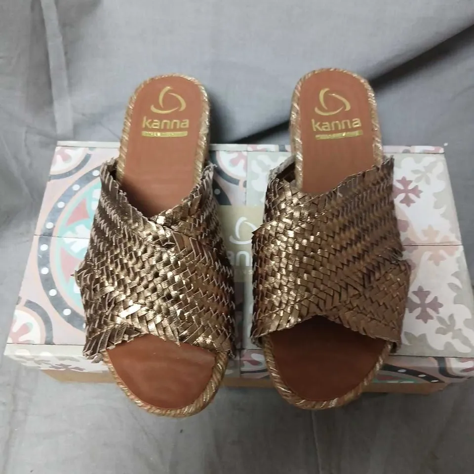 KANNA DULCE-TRENZ BROWN WOVEN SANDALS – UK4 (EU37) MADE IN SPAIN