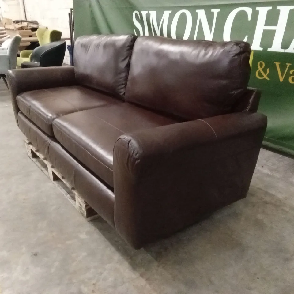 BAILEY 4 SEATER LEATHER SOFA - CHOCOLATE RRP £849