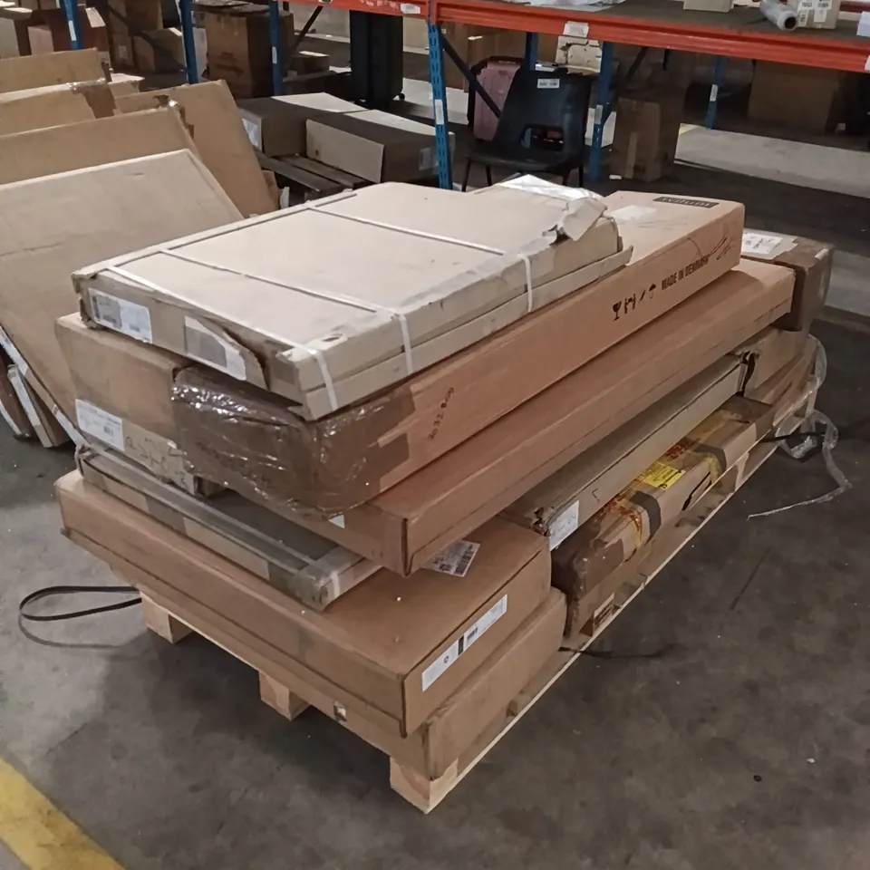 PALLET OF ASSORTED, INCOMPLETE FURNITURE PARTS AND PIECES 