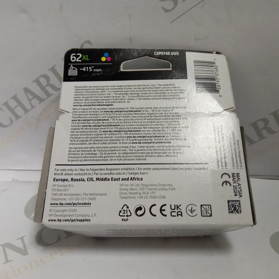 HP 62XL TRI-COLOUR INK CARTRIDGE