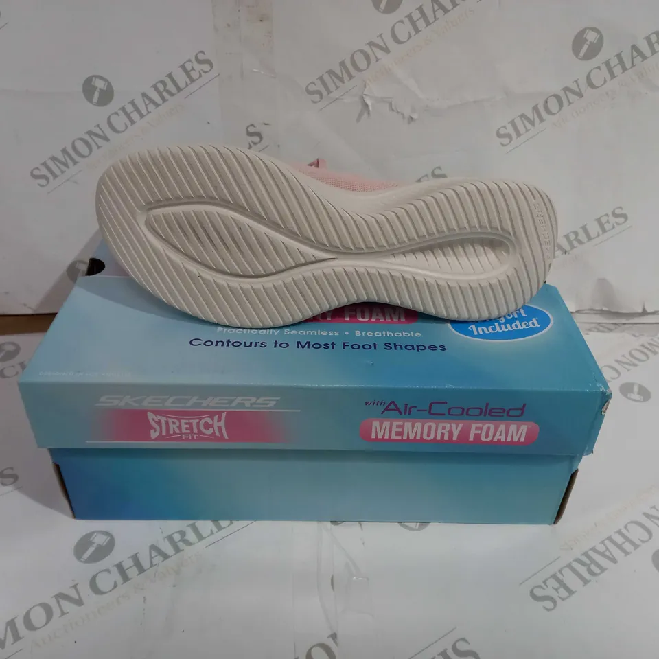 BOXED PAIR OF SKECHERS STRETCH FIT ULTRA FLEX 3.0 SHOES ROSE UK SIZE 7