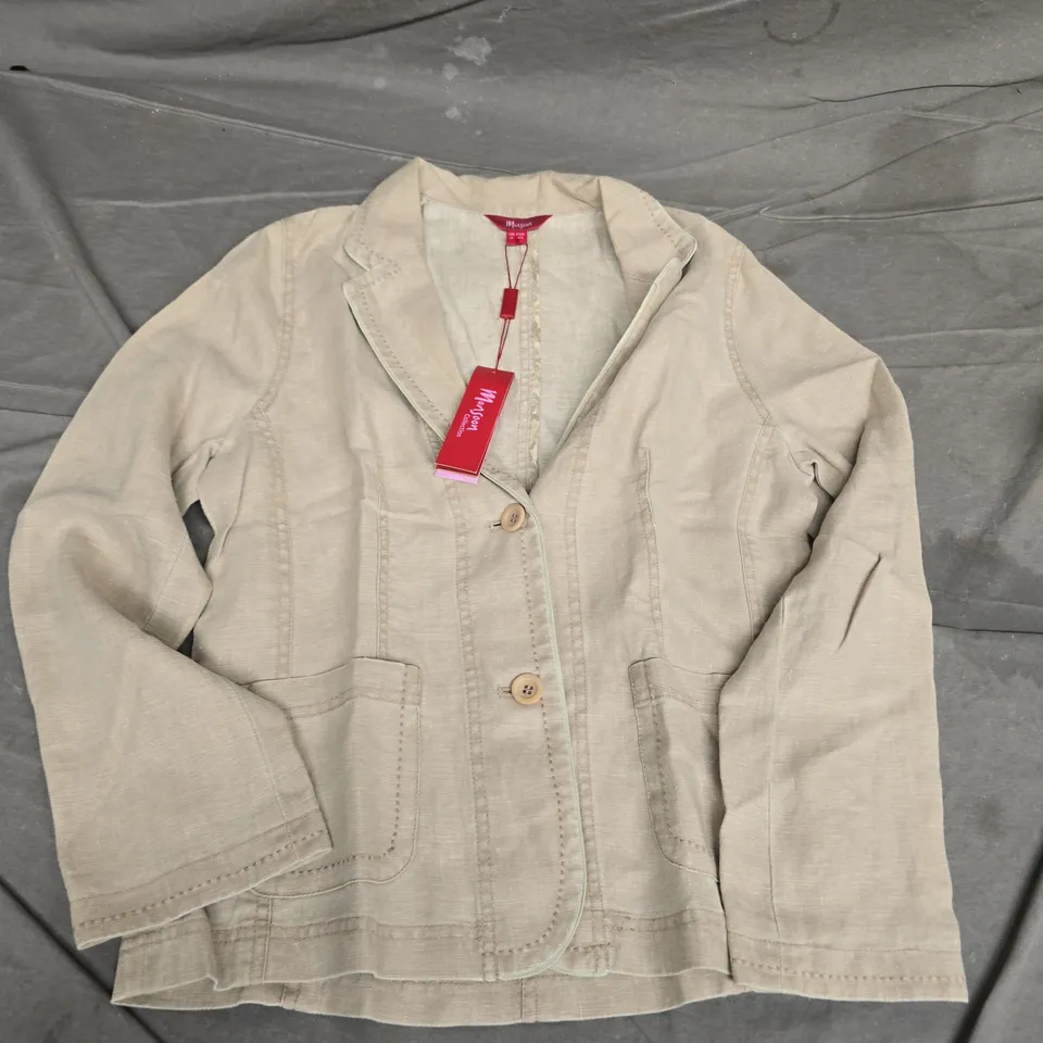PER UNA BEIGE LINEN BLAZER – UK 12 / EU 40 (NATURAL)