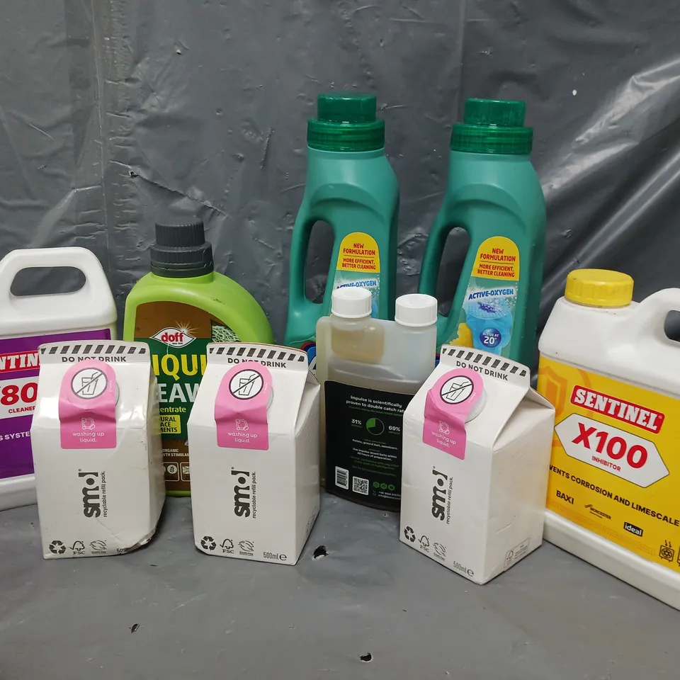 11 ASSORTED LIQUIDS TO INCLUDE sentinel 800X cleaner (1L), LIQUID SEAWEED (1L), PULSE AMINO ACID FEEDING STIMULANT (250ml), ETC - COLLECTION ONLY